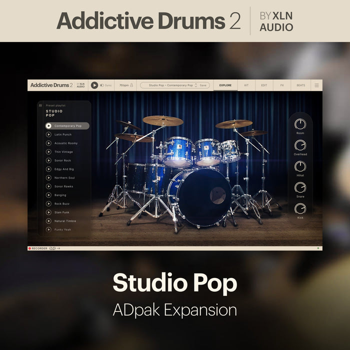 XLN Audio Addictive Drums 2: Studio Pop ADpak