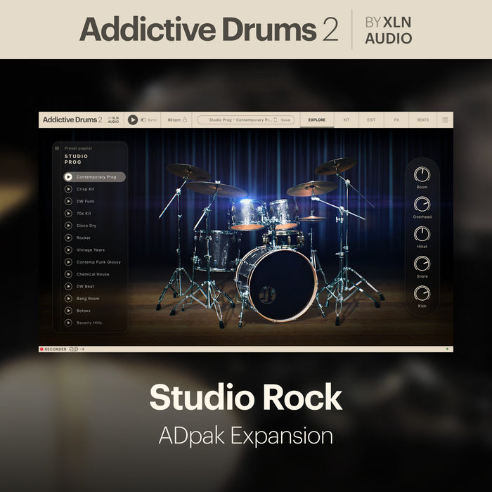 XLN Audio Addictive Drums 2: Studio Rock ADpak