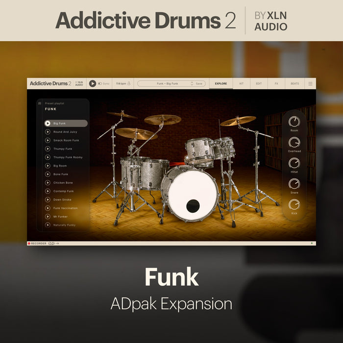 XLN Audio Addictive Drums 2: Funk ADpak