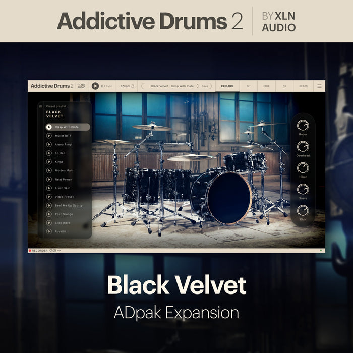 XLN Audio Addictive Drums 2: Black Velvet ADpak
