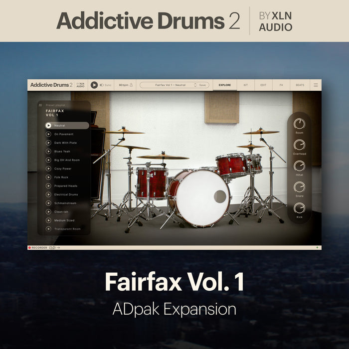 XLN Audio Addictive Drums 2: Fairfax Vol. 1 ADpak