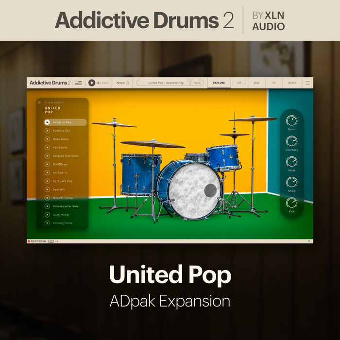 XLN Audio Addictive Drums 2: United Pop ADpak