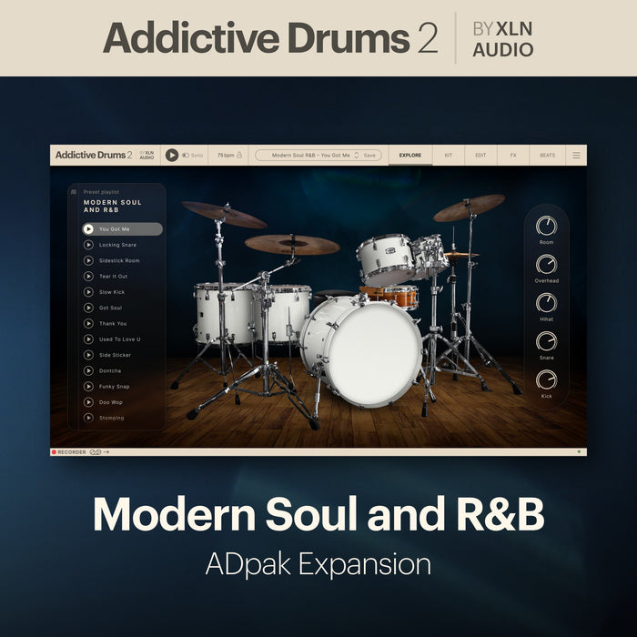 XLN Audio Addictive Drums 2: Modern Soul and R&B ADpak