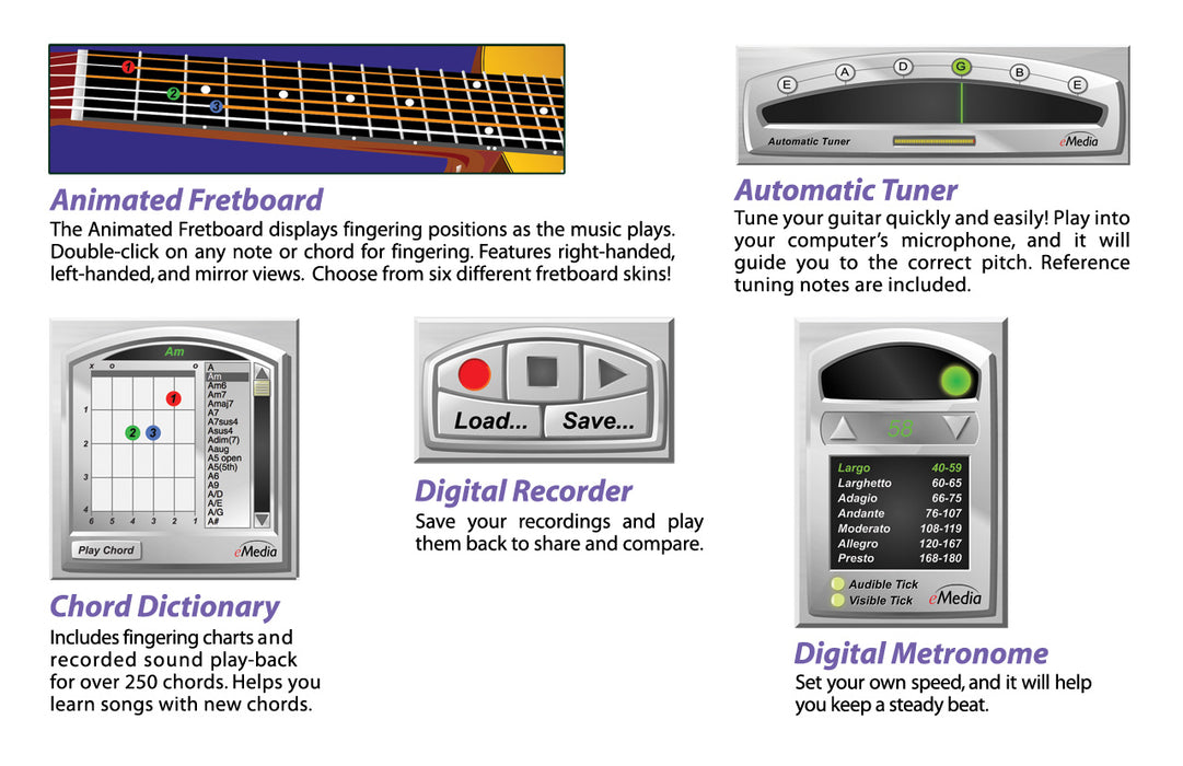 eMedia Guitar For Dummies Mac 10.5 to 10.14, 32-bit only