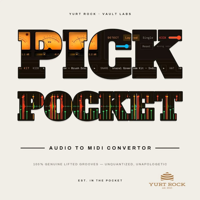 Yurt Rock Pick Pocket - Audio to MIDI Drum Plug-In