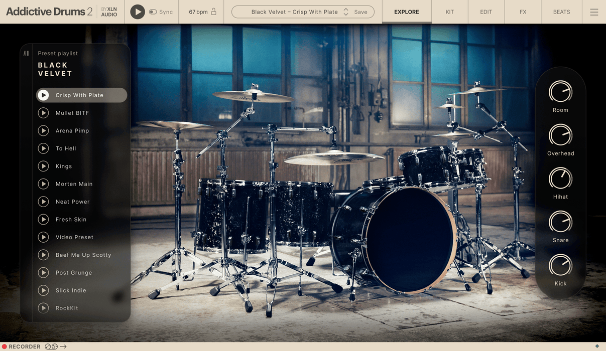 XLN Audio Addictive Drums 2: Black Velvet ADpak