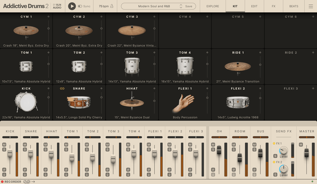 XLN Audio Addictive Drums 2: Modern Soul and R&B ADpak