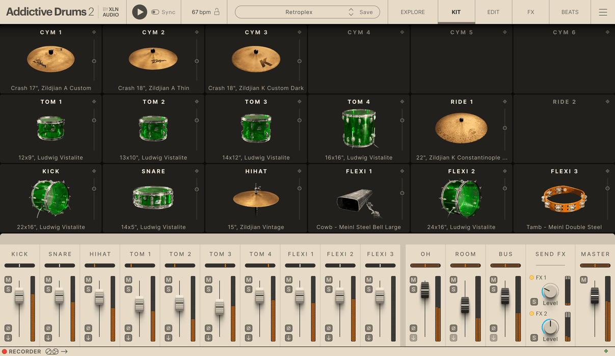 XLN Audio Addictive Drums 2: Retroplex ADpak