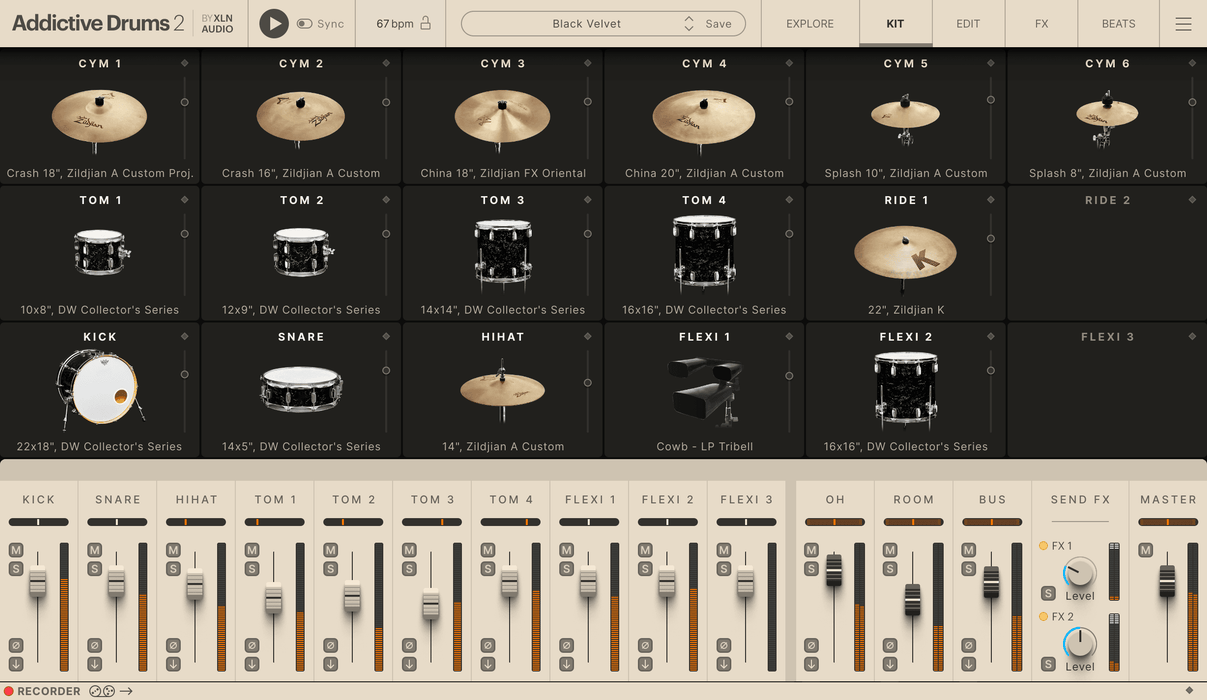 XLN Audio Addictive Drums 2: Black Velvet ADpak