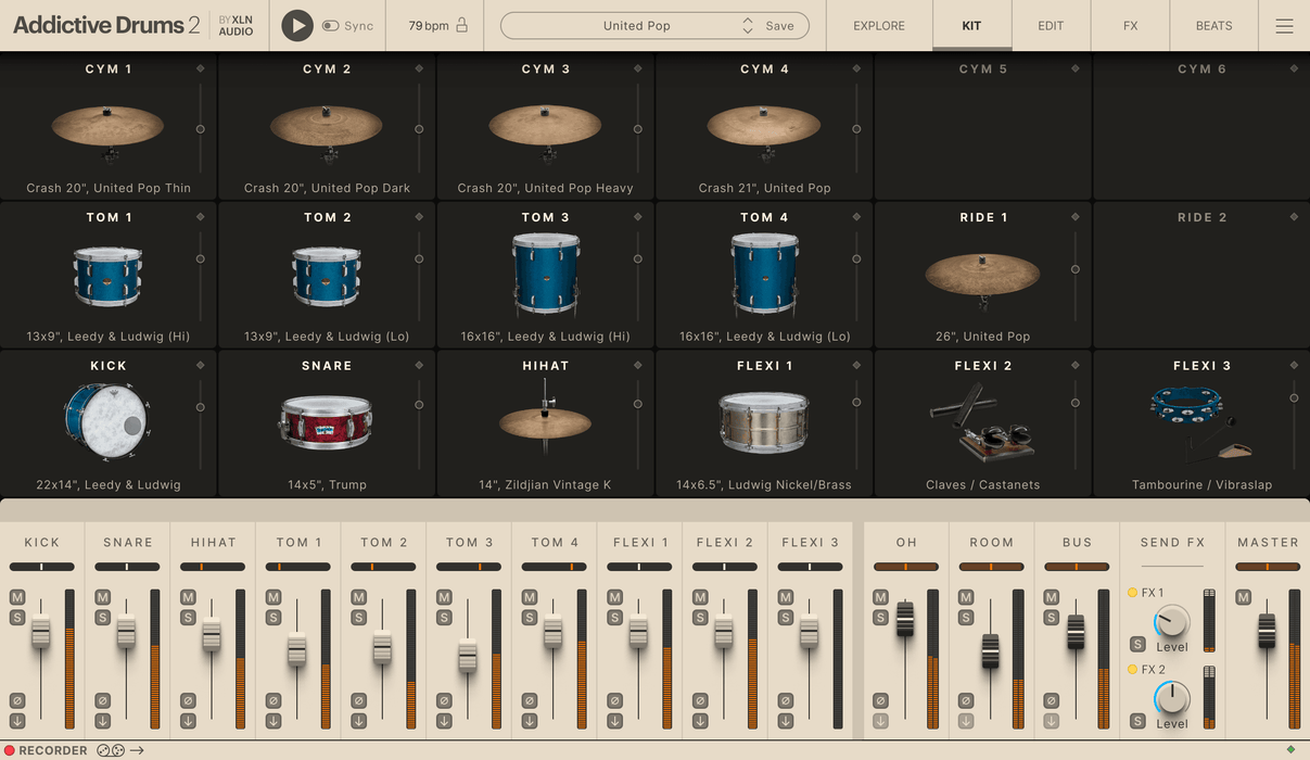 XLN Audio Addictive Drums 2: United Pop ADpak